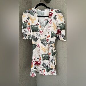 Reformation Carmelo Wrap Dress in Vacaciones size small